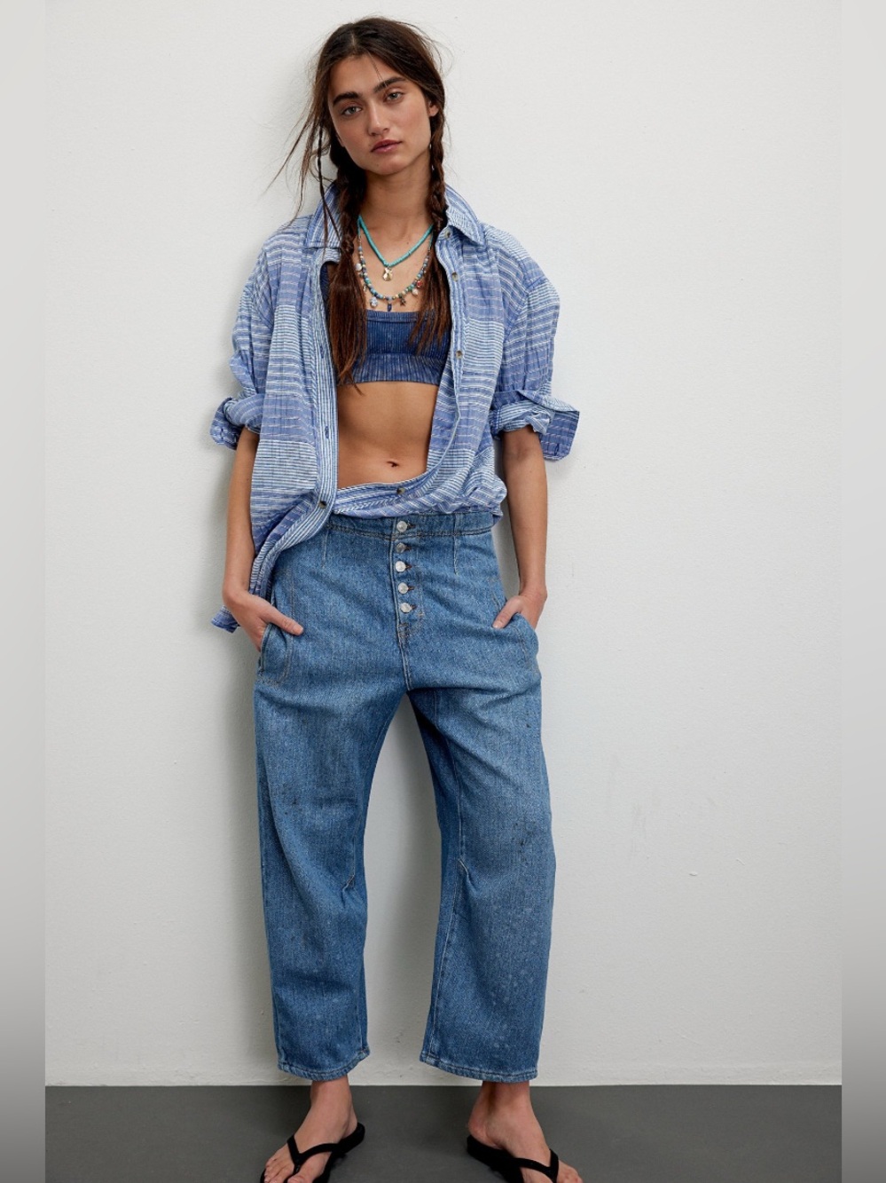 We The Free (Free People) Osaka Mid Rise Barrel Jeans